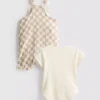 0-18mths | bodysuit and check overalls newborn set 0-18mths | bodysuit and check overalls newborn set