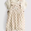 0-18mths | bodysuit and check overalls newborn set 0-18mths | bodysuit and check overalls newborn set