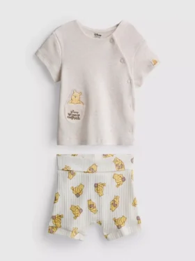 0-18mths | disney’s winnie the pooh wrap top and shorts newborn set