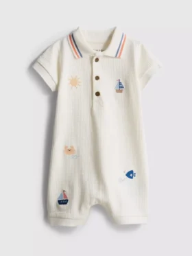 0-18mths | textured newborn romper