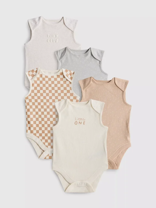 0-36mths | 5pk sleeveless bodysuits 0-36mths | 5pk sleeveless bodysuits