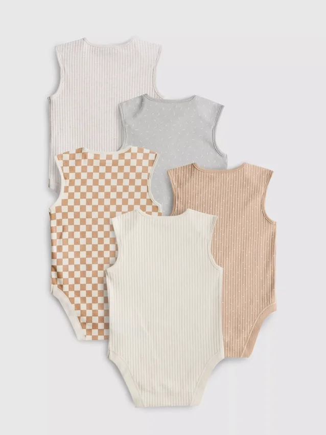 0-36mths | 5pk sleeveless bodysuits 0-36mths | 5pk sleeveless bodysuits