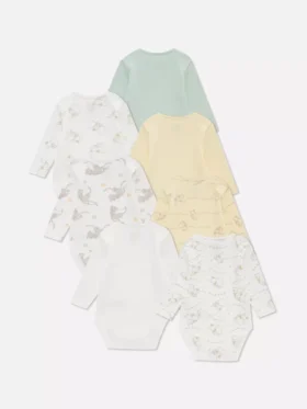 0-36mths | 7pk disney’s dumbo long sleeve bodysuits