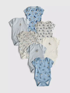 0-36mths | 7pk disney’s mickey mouse short-sleeve bodysuits