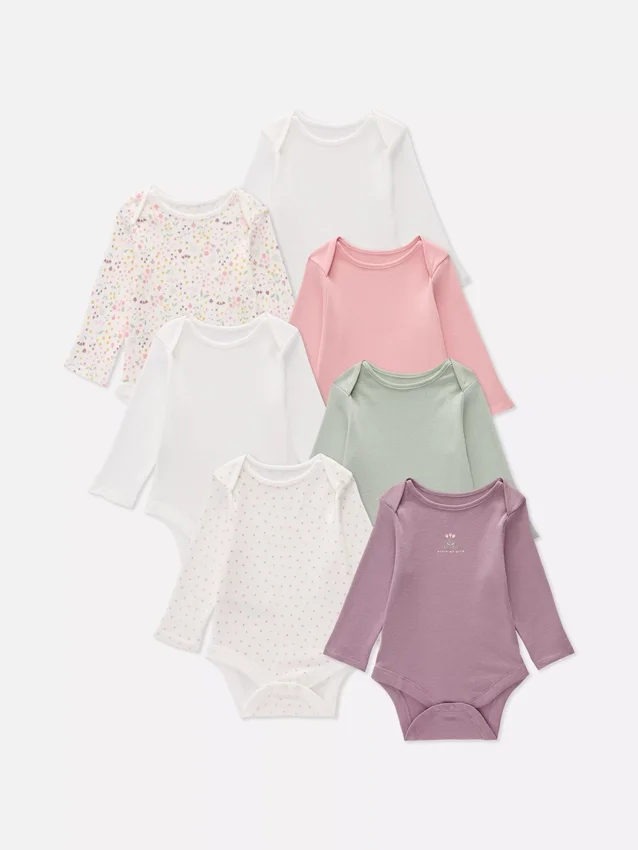 0-36mths | 7pk long sleeve bodysuits 0-36mths | 7pk long sleeve bodysuits