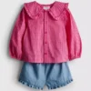 0-36mths | collared blouse and ruffle shorts set 0-36mths | collared blouse and ruffle shorts set