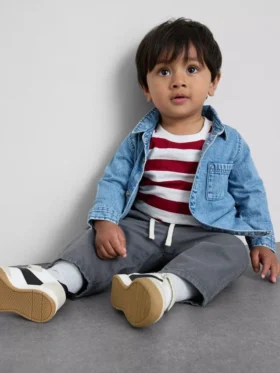 0-36mths | long sleeve t-shirt, pants and denim shirt set