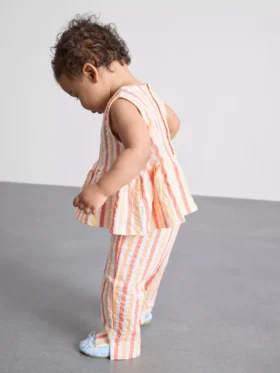 0-36mths | stripe peplum top and pants set