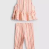 0-36mths | stripe peplum top and pants set 0-36mths | stripe peplum top and pants set
