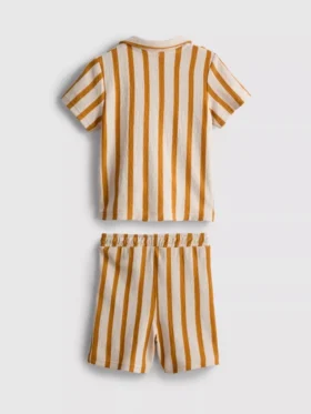 0-36mths | stripe textured shirt and shorts set