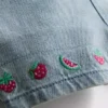 0-36mths | t-shirt and fruit embroidered overalls set 0-36mths | t-shirt and fruit embroidered overalls set