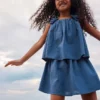 1.5-12yrs | the edit linen mix floral appliqua top and skirt set 1.5-12yrs | the edit linen mix floral appliqua top and skirt set