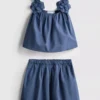 1.5-12yrs | the edit linen mix floral appliqua top and skirt set 1.5-12yrs | the edit linen mix floral appliqua top and skirt set