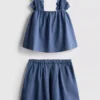 1.5-12yrs | the edit linen mix floral appliqua top and skirt set 1.5-12yrs | the edit linen mix floral appliqua top and skirt set
