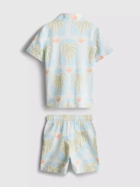 1.5-8yrs | printed textured shirt and shorts set