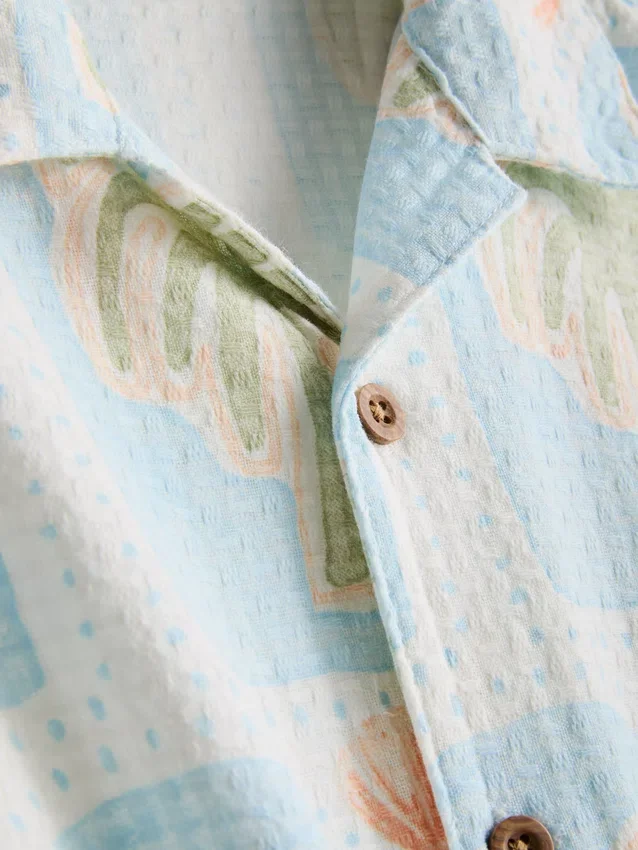 1.5-8yrs | printed textured shirt and shorts set 1.5-8yrs | printed textured shirt and shorts set
