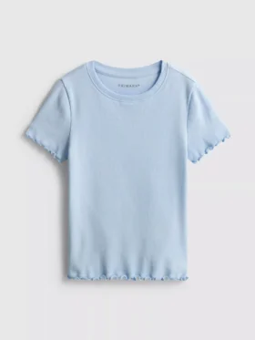 1.5-8yrs | ribbed lettuce trim t-shirt