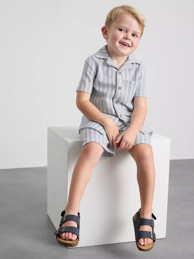 1.5-8yrs | stripe knit shirt and shorts set 1.5-8yrs | stripe knit shirt and shorts set