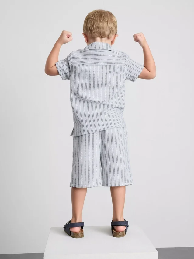 1.5-8yrs | stripe knit shirt and shorts set 1.5-8yrs | stripe knit shirt and shorts set
