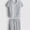 1.5-8yrs | stripe knit shirt and shorts set 1.5-8yrs | stripe knit shirt and shorts set