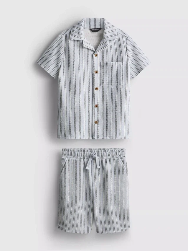 1.5-8yrs | stripe knit shirt and shorts set 1.5-8yrs | stripe knit shirt and shorts set