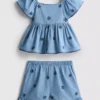 1.5-9yrs | chambray blouse and shorts set 1.5-9yrs | chambray blouse and shorts set