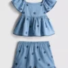1.5-9yrs | chambray blouse and shorts set 1.5-9yrs | chambray blouse and shorts set