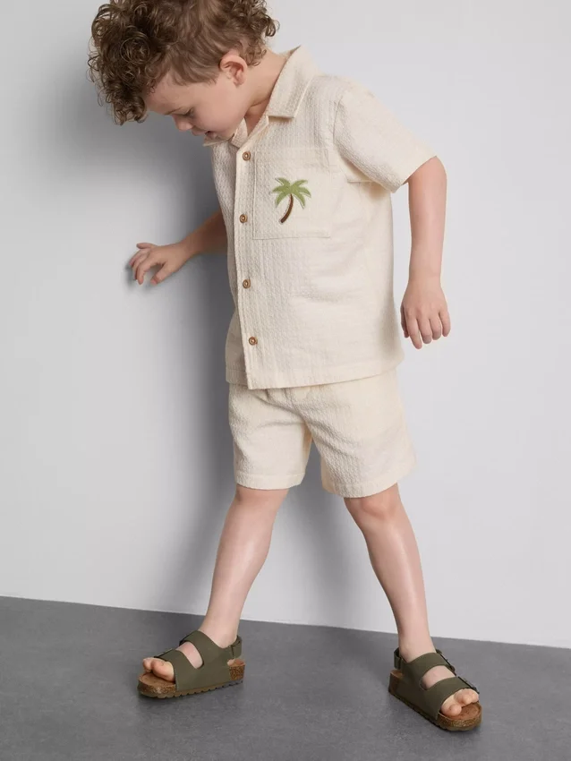1.5-9yrs | embroidered shirt and shorts set 1.5-9yrs | embroidered shirt and shorts set