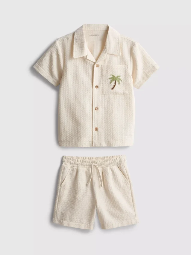 1.5-9yrs | embroidered shirt and shorts set 1.5-9yrs | embroidered shirt and shorts set