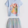1-9yrs | disney princesses t-shirt and tutu skirt set 1-9yrs | disney princesses t-shirt and tutu skirt set