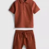 1-9yrs | textured polo shirt and shorts set