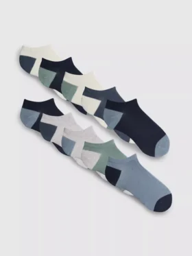 10pk flat seam sneaker socks