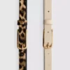 2-pack skinny faux leather belts