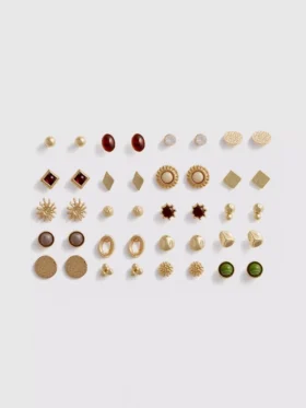 20-pack mixed stud earrings