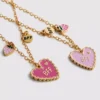 2pk bff heart necklaces