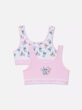 2pk disney’s stitch and angel seamless crop tops