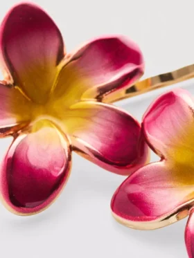 2pk floral hair slides