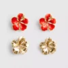 2pk flower stud earrings