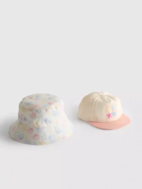 2pk seaside baby hat set