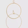 2pk waterproof layered necklaces
