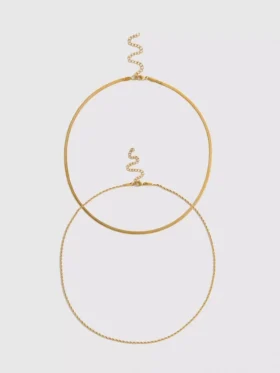 2pk waterproof layered necklaces