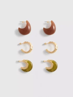 3-pack resin hoop earrings 3-pack resin hoop earrings