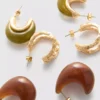 3-pack resin hoop earrings