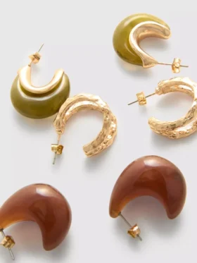 3-pack resin hoop earrings 3-pack resin hoop earrings