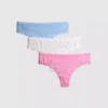 3pk all-over lace thongs