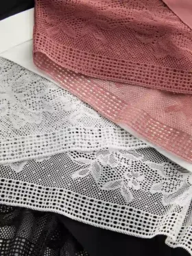 3pk brazilian lace detail thongs