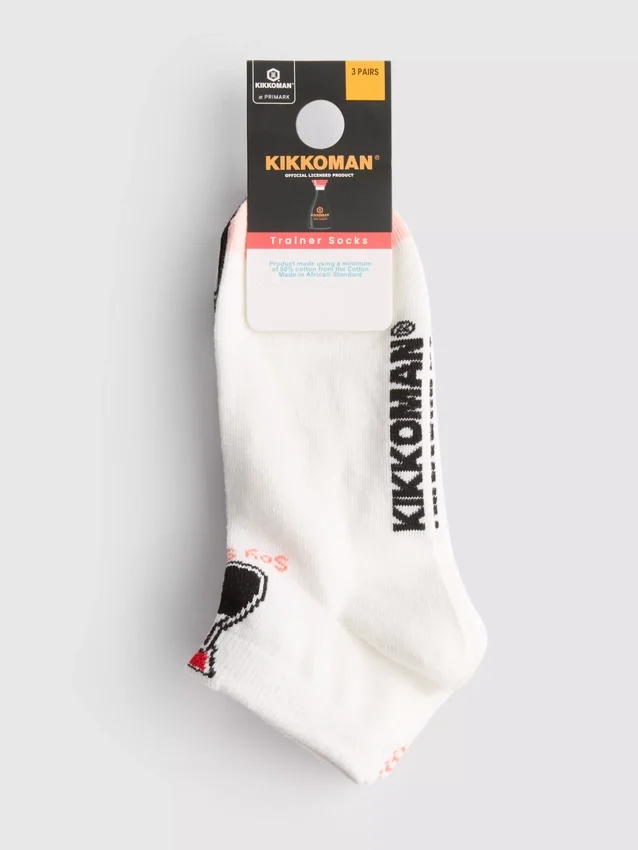 3pk kikkoman cotton-blend ankle socks 3pk kikkoman cotton-blend ankle socks