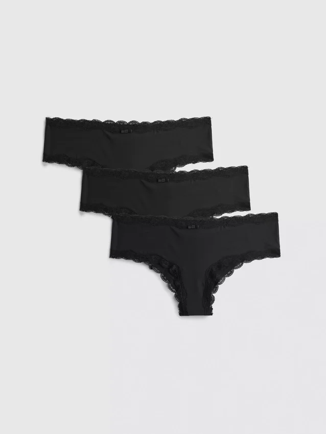 3pk lace-trim hipster briefs 3pk lace-trim hipster briefs
