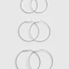 3pk large hoop earrings