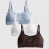 3pk seamless lace-trim bralette 3pk seamless lace-trim bralette